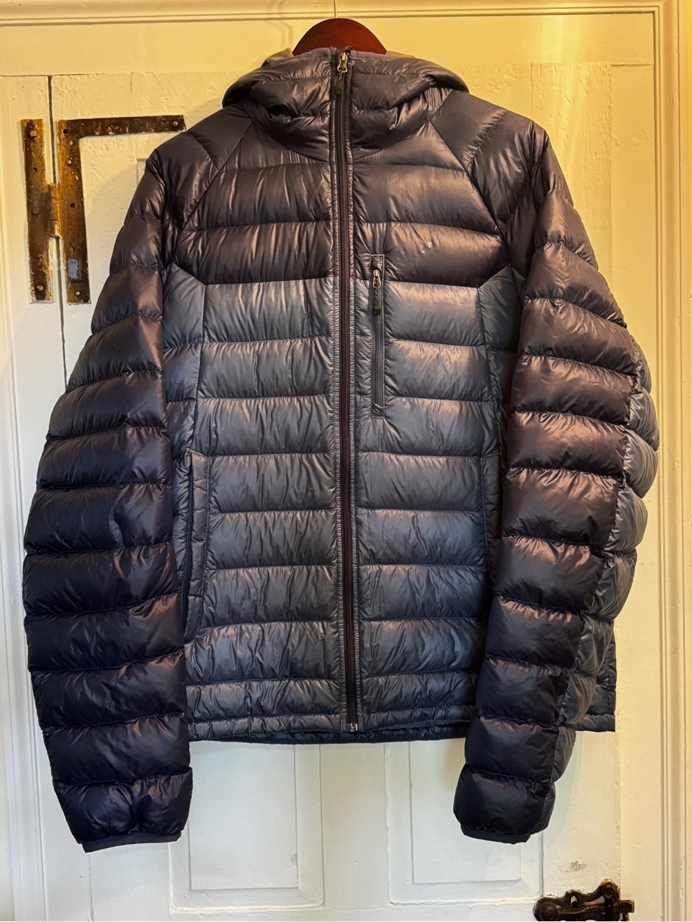 EMS Feather Pack Packable Down Jacket Navy Hooded Men’s L